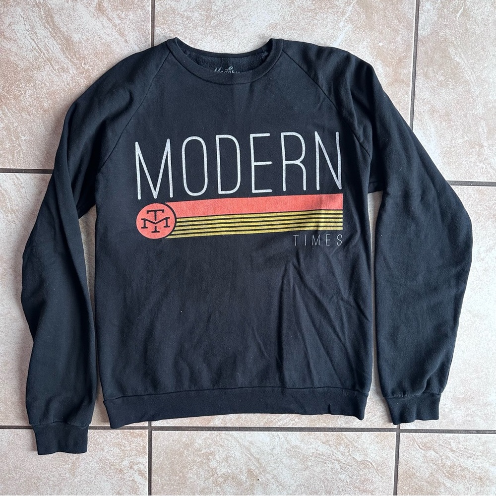 Modern Times Black Crewneck Sweater